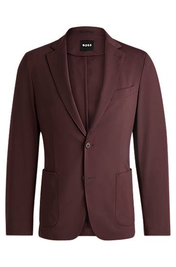 Jakke BOSS BOSS Slim-Fit Performance-Stretch Jersey Jacket Bourgogne | 50521579