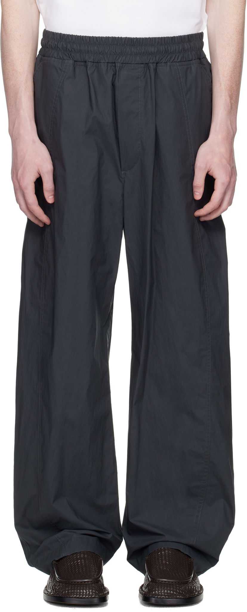 Bukser Bottega Veneta Bottega Veneta Resinated Cotton Trousers Grå | 826832V5D201592