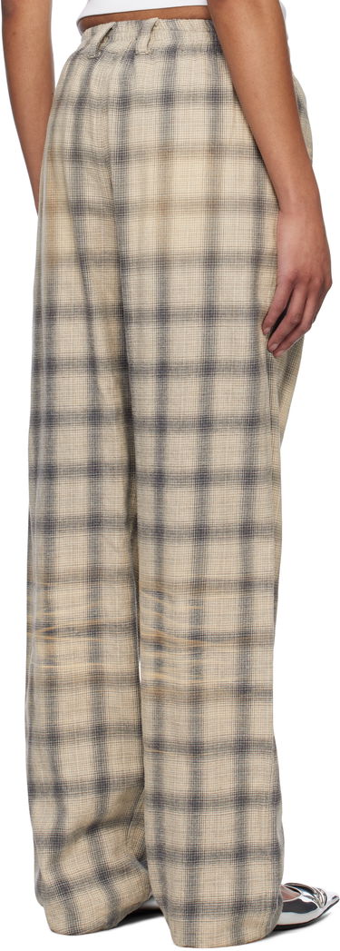 Joggingbukser We11done We11done Washed Checkered Trousers Beige | WD-PT0-25-265-U-GY, 2