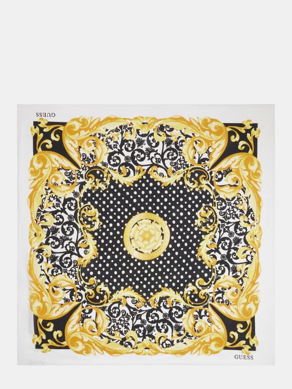 Tørklæde GUESS Silk Baroque-Print Foulard Gul | AW5168SIL20, 0