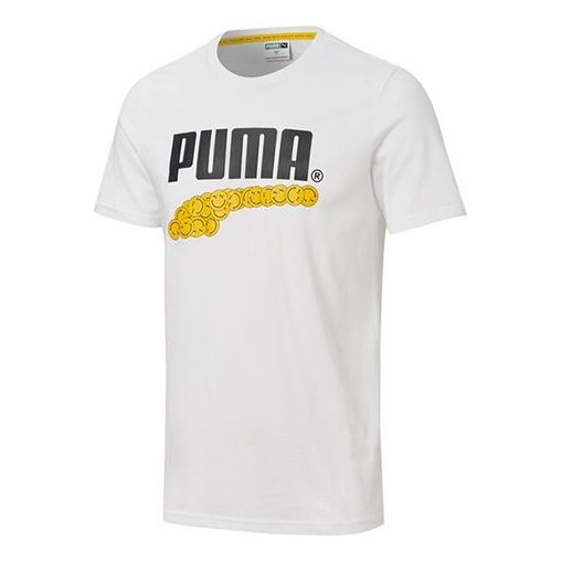 T-shirt Puma Club Graphic Printed Short Sleeve T-Shirt Hvid | 530017-02