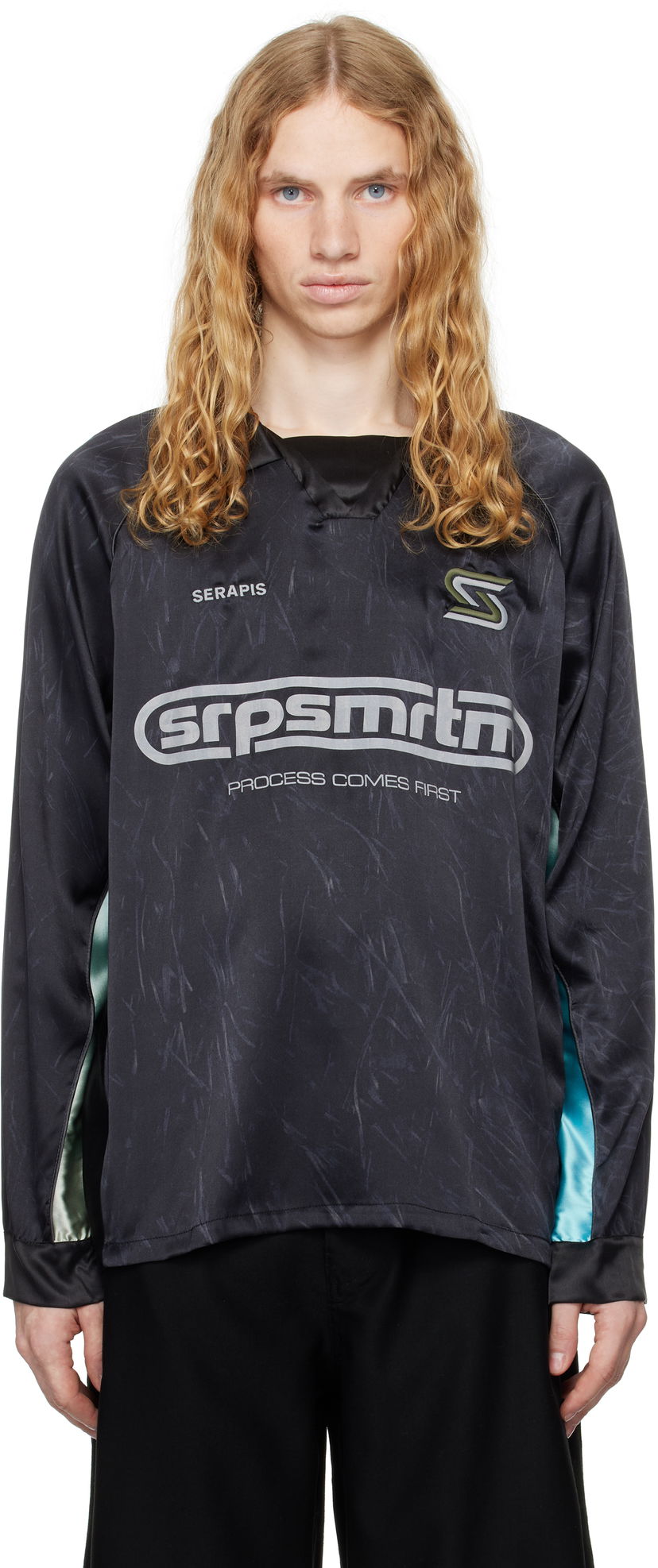 Polo skjorte Serapis Silk Football Long Sleeve Polo Shirt Sort | FW24_FT_2