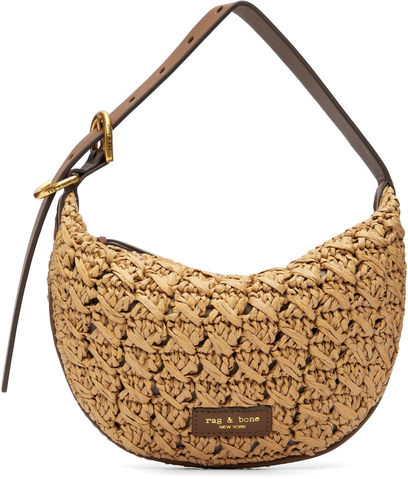 Skuldertaske rag & bone Rag & Bone Mercer Small Raffia Shoulder Bag Beige | RF100901