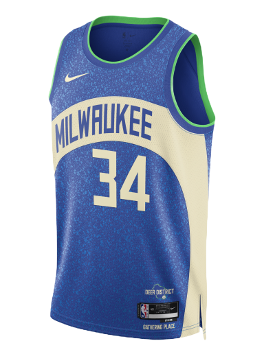 Jersey Nike Dri-FIT NBA Swingman Giannis Antetokounmpo Milwaukee Bucks City Edition 2023/24 Jersey Mørkeblå | DX8509-407