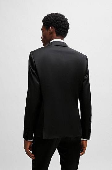 Jakke BOSS BOSS Slim Fit Virgin Wool Serge Suit Jacket Sort | 50469171, 1