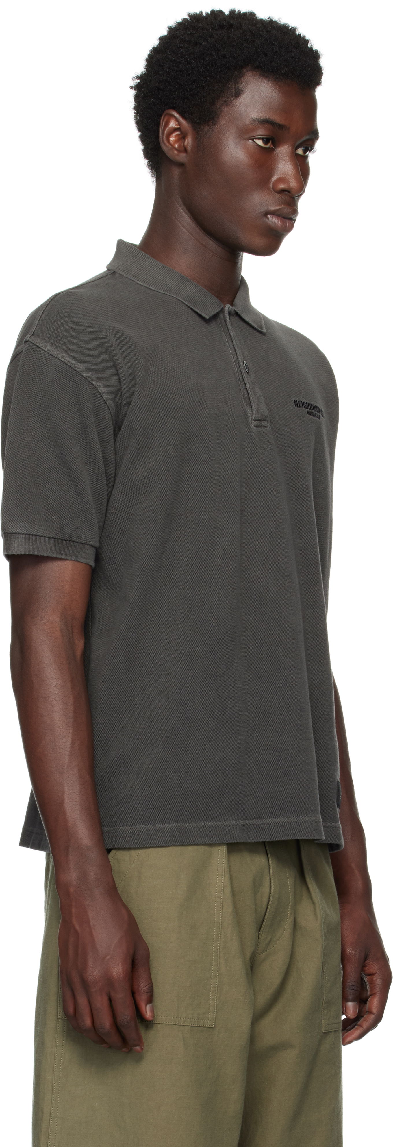 Polo skjorte Neighborhood Neighborhood Pigment Dyed Short Sleeve Polo Grå | 251FPNH-CSM14, 1
