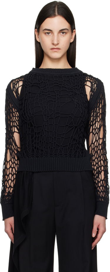 Sweater Maison Margiela MM6 Maison Margiela Messy Filet Crewneck Sweater Sort | S52HL0039 M13083, 0