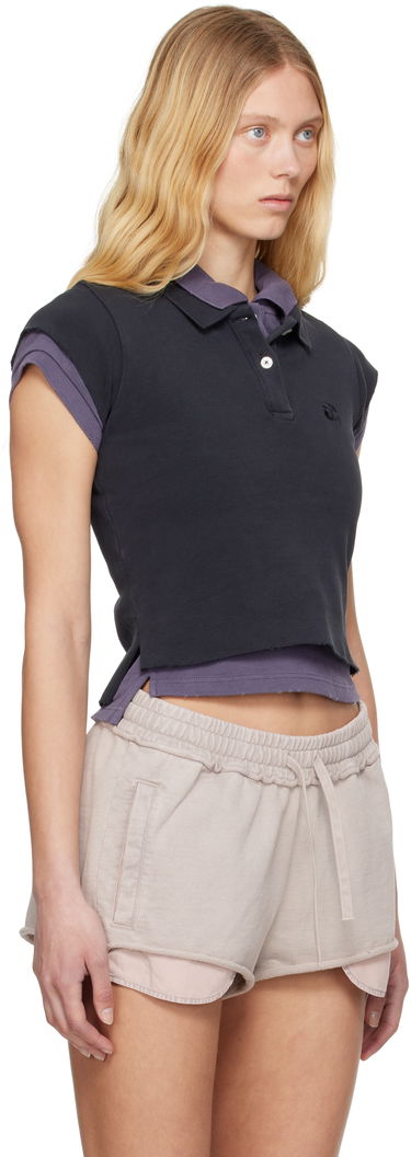 Polo skjorte Alexander Wang alexanderwang.t Layered Shrunken Polo Sort | 4CC2251552, 1