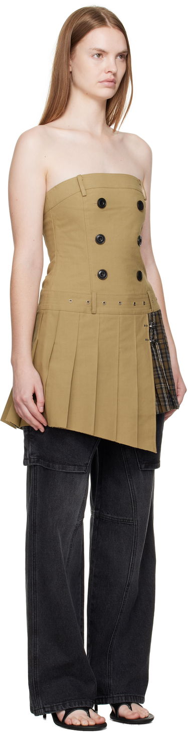 Kjole Andersson Bell Andersson Bell Double-Breasted Pleated Minidress Beige | atb1366w, 1