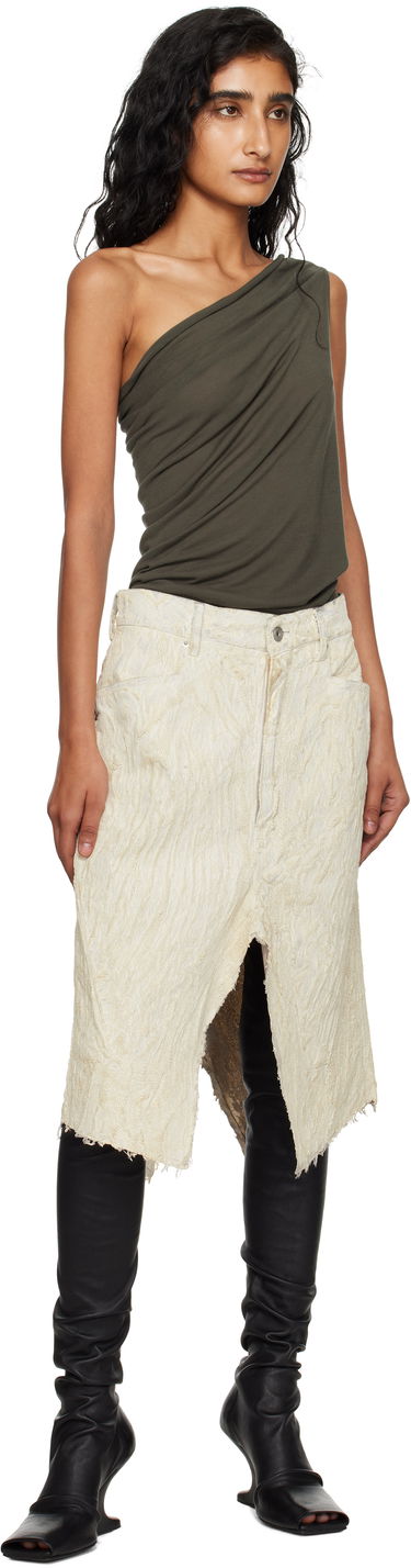 Nederdel Rick Owens Rick Owens Concordians Midi Skirt Hvid | RP02E4377 MMC, 3