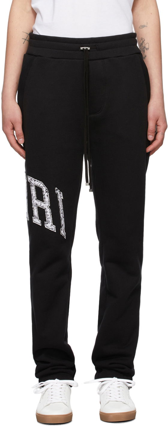 Joggingbukser AMIRI AMIRI Logo Varsity Lounge Pants Sort | MJSP003, 0