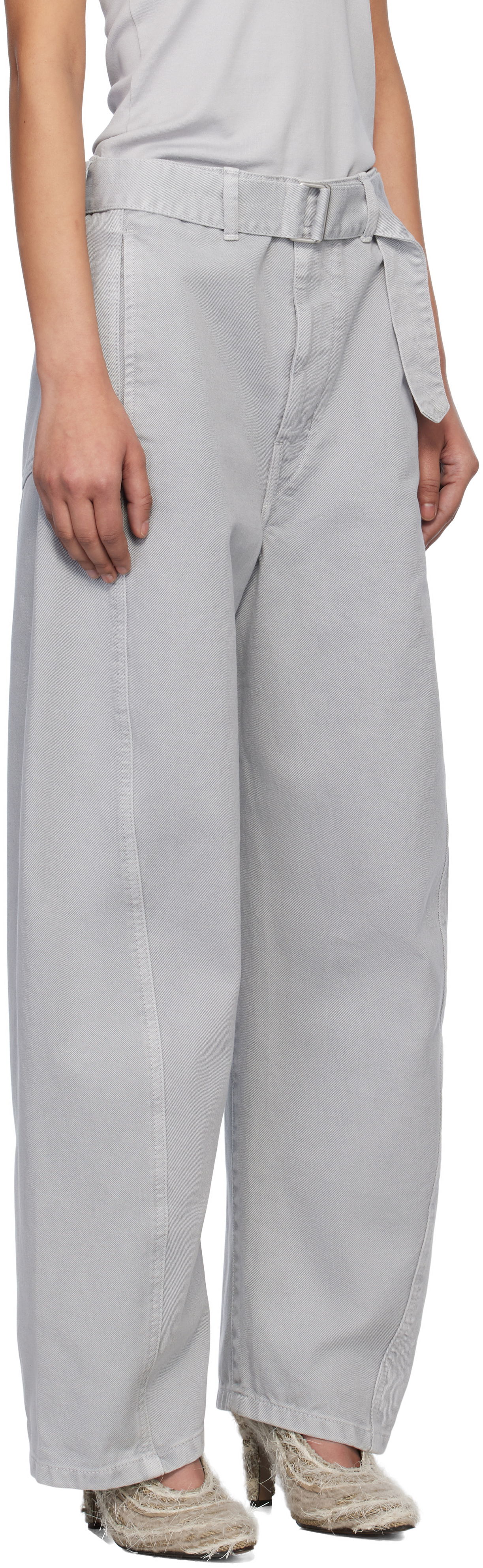 Cargo bukser LEMAIRE Lemaire Twisted Belted Trousers Grå | PA326 LD1036, 1