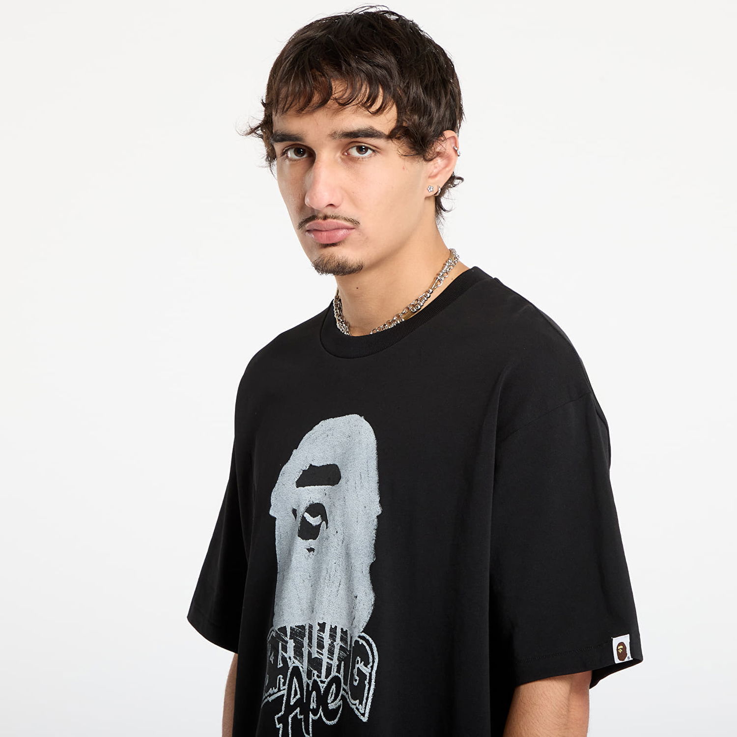T-shirt BAPE Hand Drawn Ape Head Relaxed Fit T-Shirt Sort | 001TEL801333MBLK, 1
