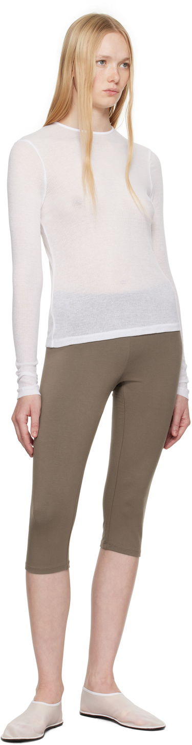 T-shirt SKIMS SKIMS Sheer Cotton Long Sleeve T-Shirt Hvid | TP-LST-4270, 3