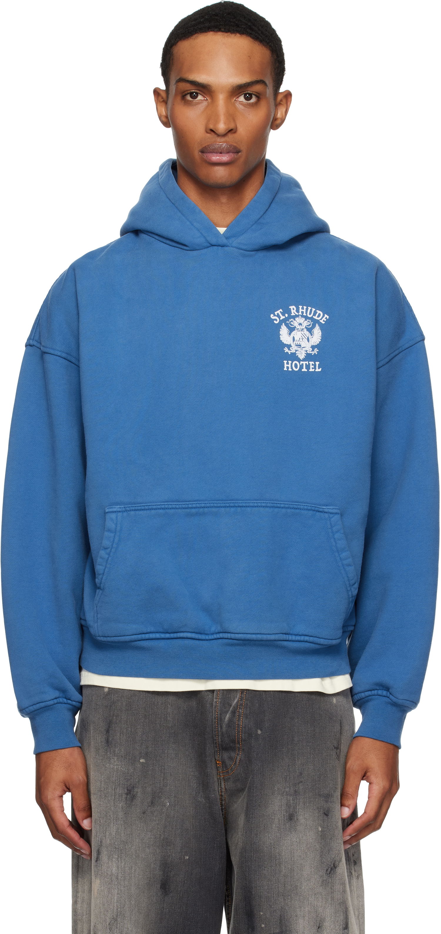 Sweatshirt Rhude Rhude 'St Rhude' Seal Hoodie Blå | RHPF25HO01012, 0