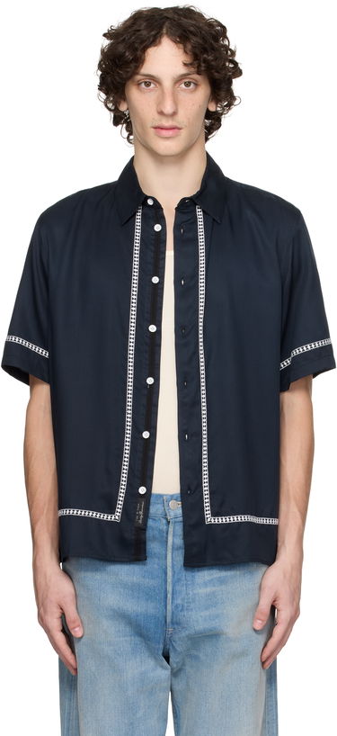 Skjorte rag & bone rag & bone Dalton Embroidered Shirt Mørkeblå | MBW25PA027SVML, 0