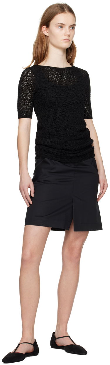 T-shirt TOTEME TOTEME Slim Knit T-Shirt Sort | 242-WRT2837-YA0040, 3