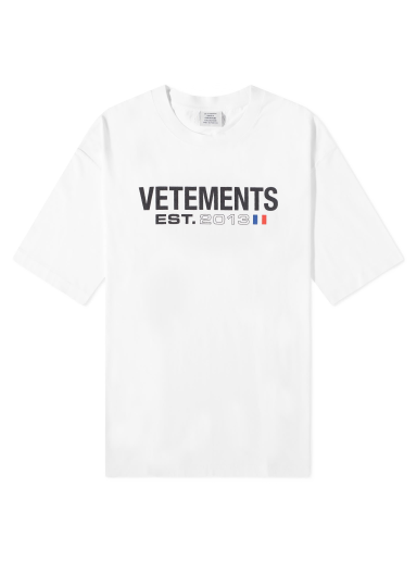 T-shirt VETEMENTS Flag Logo Tee Hvid | UE54TR100W