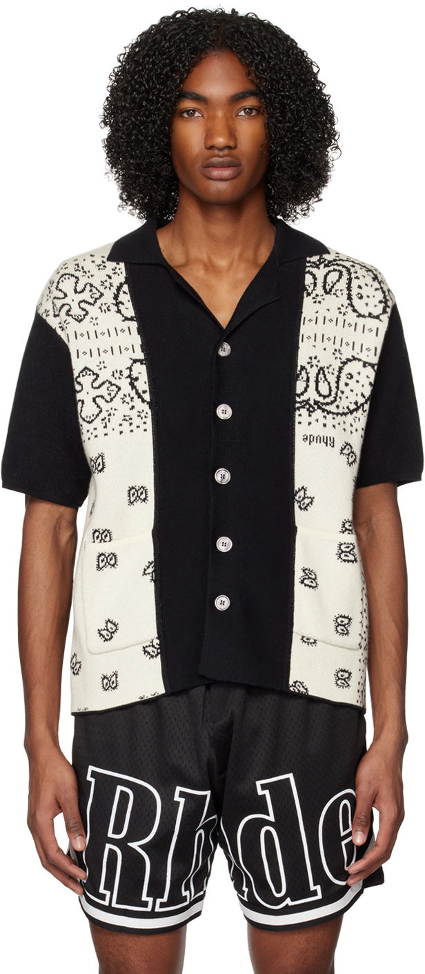 Skjorte Rhude Banco Knitted Short Sleeve Bandana Camp Collar Shirt Flerfarvet | RHSS23SR54822360