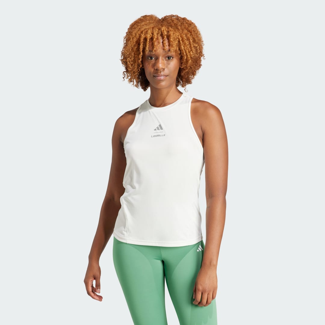 Tanktop adidas Performance Les Mills Graphic Training Tank Top Hvid | IS2361, 0