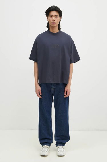 T-shirt VETEMENTS Oval Logo Cropped Boxy T-Shirt Blå | UA66TR600N, 4
