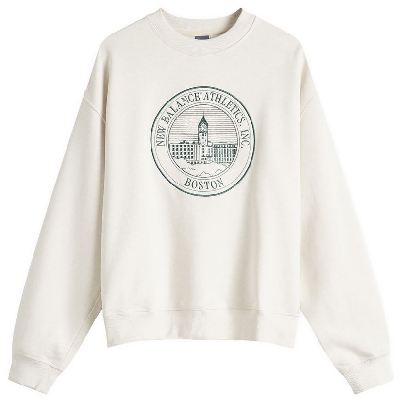 Sweatshirt New Balance Varsity Oversized Crewneck Sweatshirt Hvid | WT43553-LIT