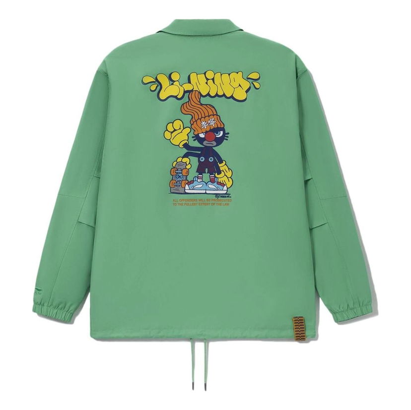Vindjakke Li-Ning Li-Ning x Persue Crossover Cartoon Print Jacket Grøn | AFDS097-1