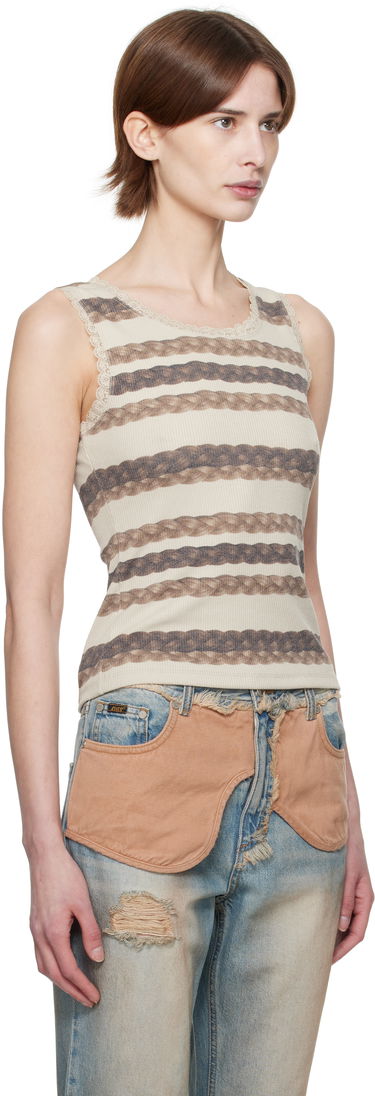 Tanktop Andersson Bell Andersson Bell Hair Braid Striped Tank Top Beige | atb1263w, 1