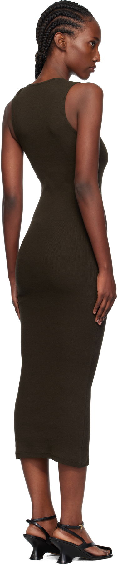 Kjole JW Anderson JW Anderson Anchor Embroidery Twisted Strap Maxi Dress Brun | JD0043-PG1841, 2