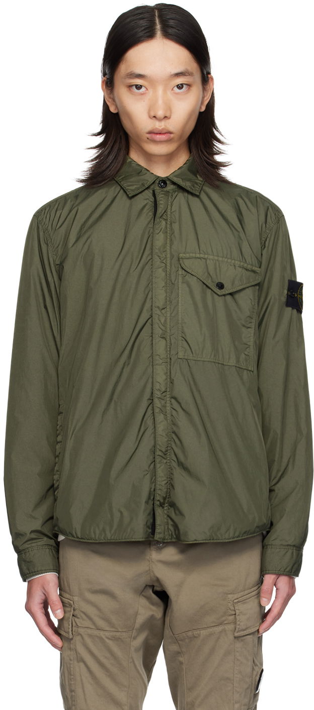 Jakke Stone Island Khaki Wind-Resistant Jacket Grøn | 8115Q0123