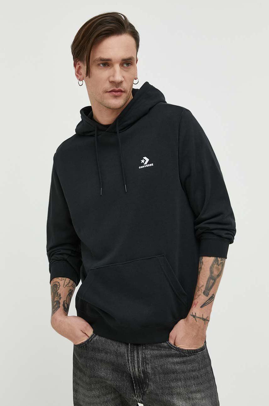 Sweatshirt Converse Go-To Embroidered Star Chevron Pullover Hoodie Sort | 10023874.A01, 0