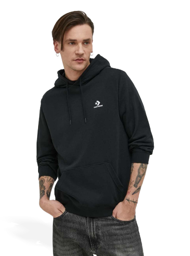 Sweatshirt Converse Go-To Embroidered Star Chevron Pullover Hoodie Sort | 10023874.A01