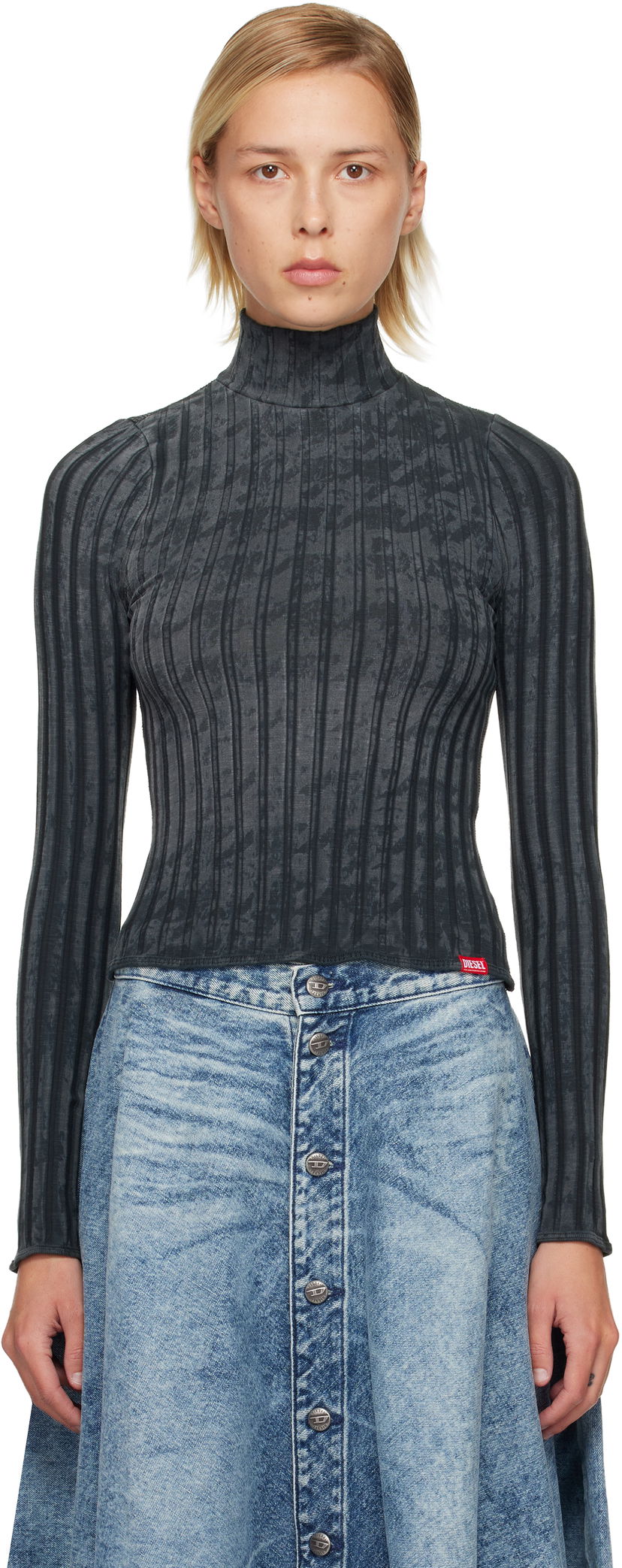 Sweater Diesel Ribbed Long-Sleeve T-Clawa Turtleneck Grå | A21603 0QKBU