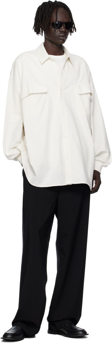 Skjorte Fear of God ESSENTIALS Long-Sleeve Oxford Shirt with Flap Pockets Hvid | 186SP254424F, 3