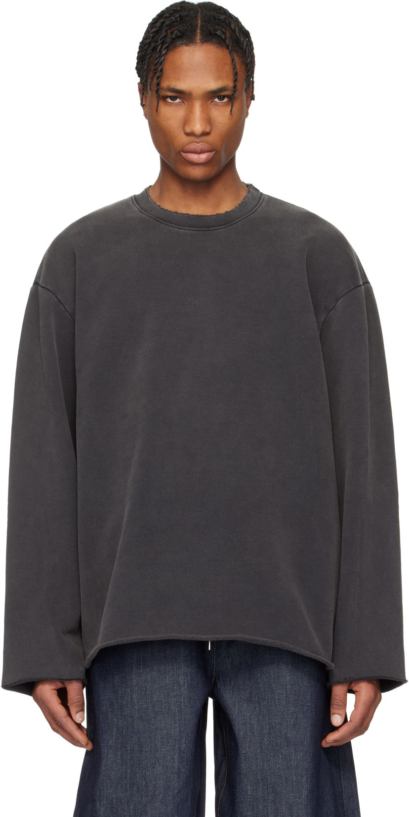 Sweater Helmut Lang Helmut Lang Garment-Dyed Upstate Sweatshirt Grå | O10HM502