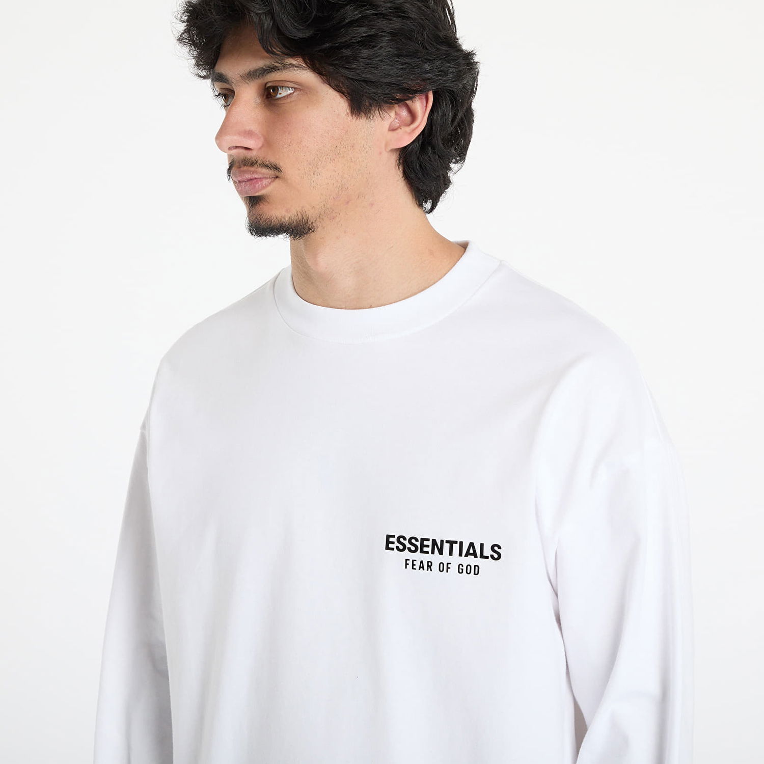 T-shirt Fear of God Fear of God Essentials Classic Fit Long Sleeve Tee Hvid | 125AS254202F-120, 1