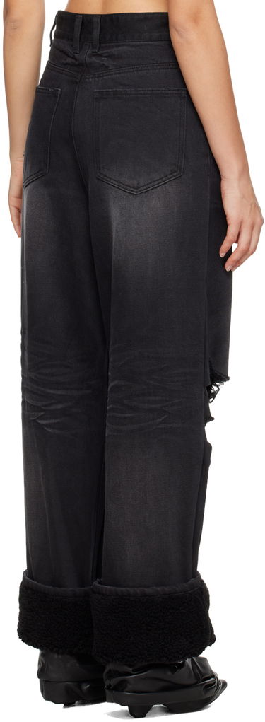 Jeans We11done We11done Shearling Cuff Jeans Sort | WD-DP3-23-316-W-BK, 2
