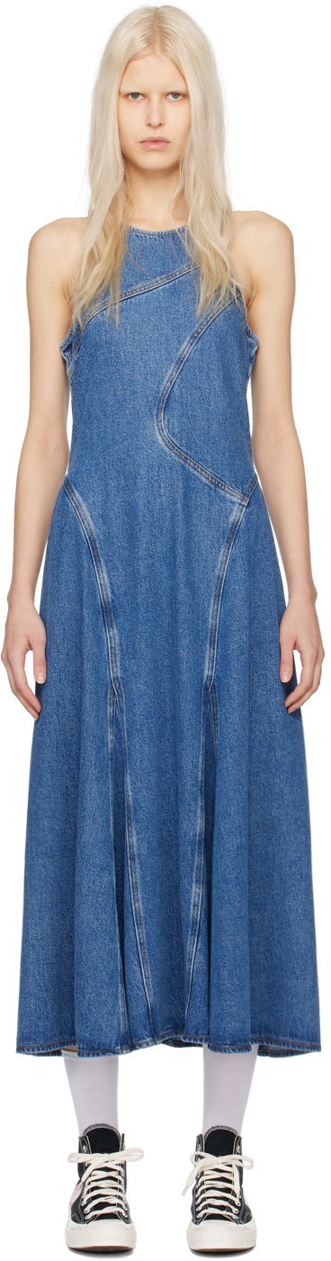 Kjole RE/DONE Racer Tank Denim Midi Dress Blå | 318-11WRCTKDR, 0