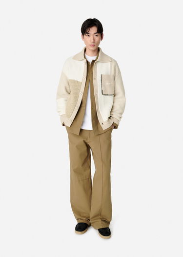 Sweater AXEL ARIGATO Beige Patchwork Knitted Cardigan Hvid | A3066002, 4