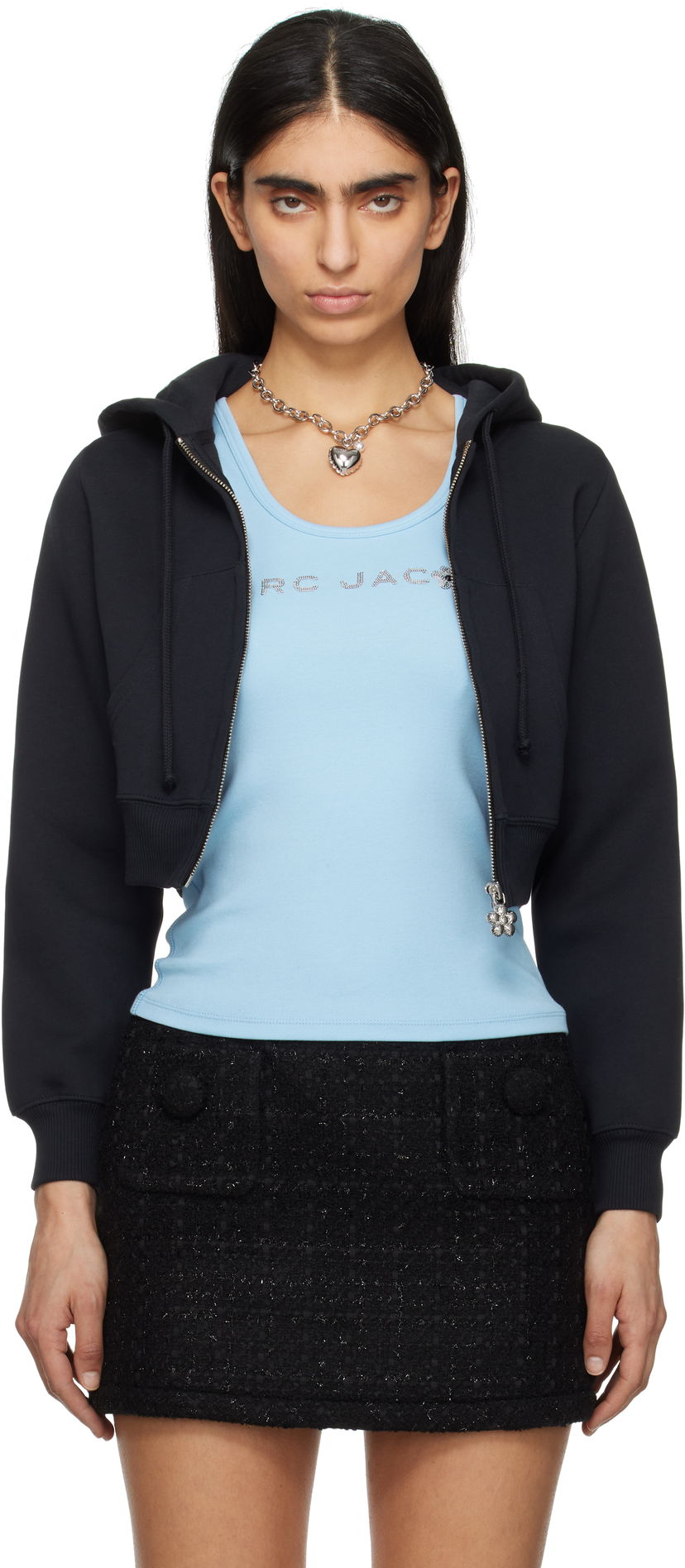 Sweatshirt Marc Jacobs Marc Jacobs Charm Cropped Hoodie Sort | 2S5RTP086C06