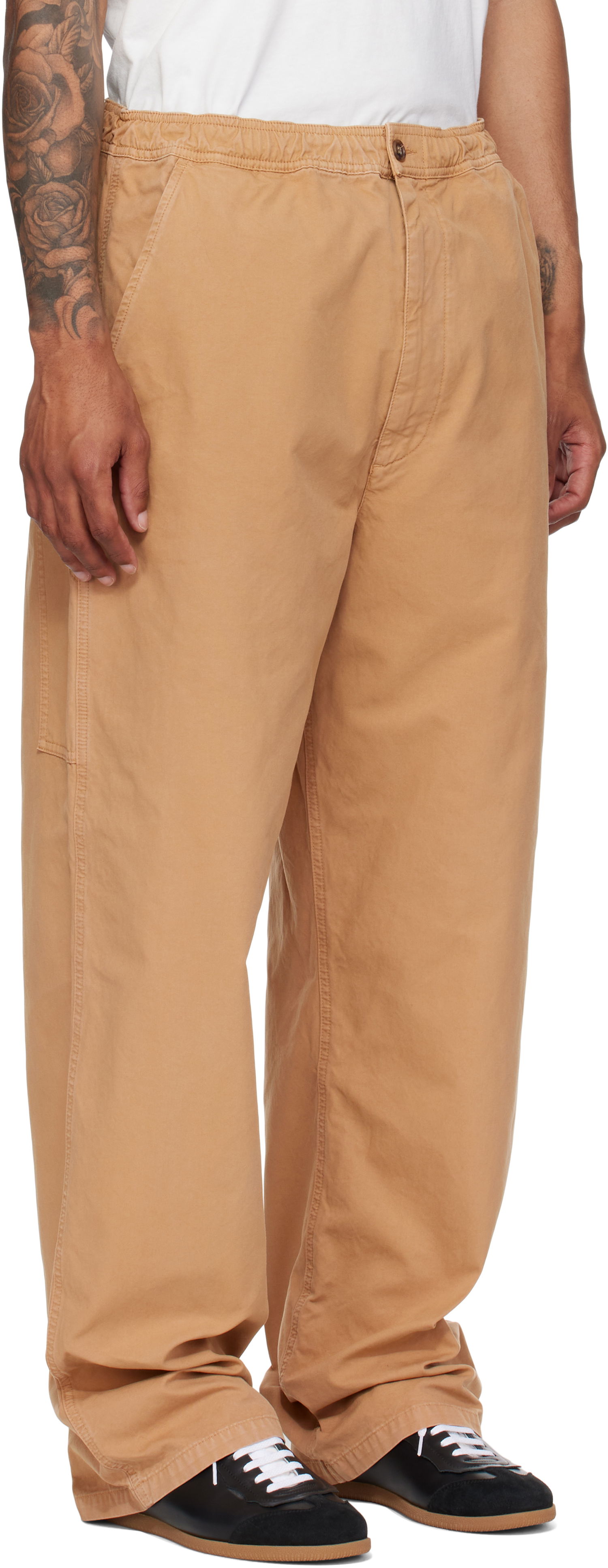 Bukser Maison Margiela MM6 Maison Margiela Canvas Trousers Beige | SH0KA0048 S78548, 1