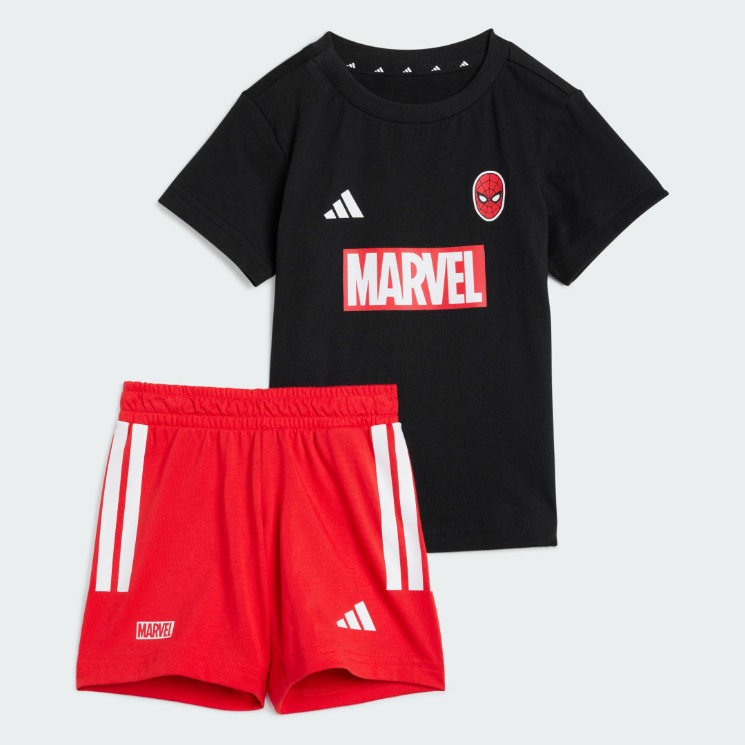 Træningsdragt adidas Performance Marvel Spider-Man Shorts and Tee Set Rød | JW9968, 0