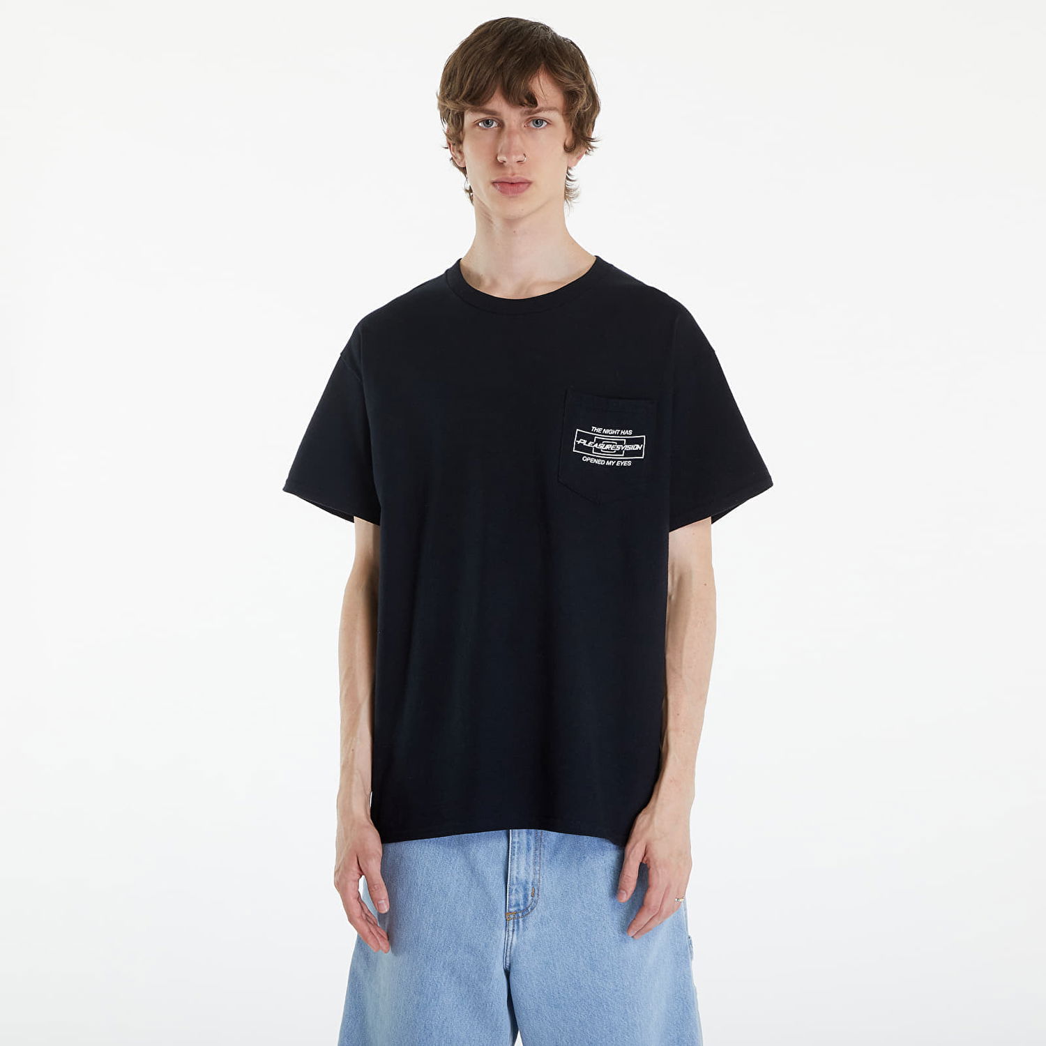 T-shirt Pleasures Vision Pocket T-Shirt Black Sort | P24SU056 BLACK, 0