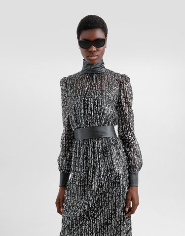 Kjole Dolce & Gabbana Midi Dress With Sequin Stripe Embroidery Sort | F6TJYTFLSKBN0000, 3