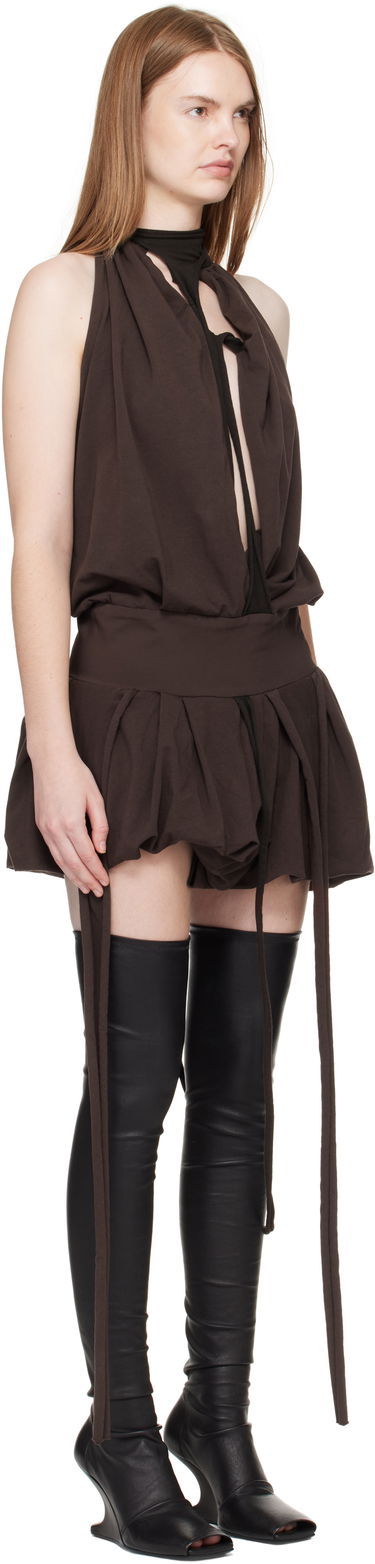 Kjole Ottolinger Ottolinger Jersey Neckholder Balloon Minidress Brun | 115-502915-01, 1