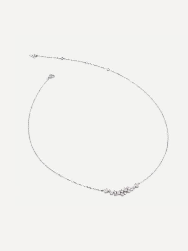 Halskæde GUESS Silver-Tone Necklace With Crystal Accents Metalisk | JSBN04465JW, 0