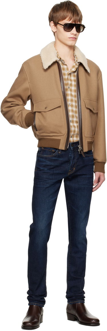 Bomberjakke Tom Ford TOM FORD Double Splittable Shearling Collar Bomber Jacket Brun | OBH002-FMW058, 3