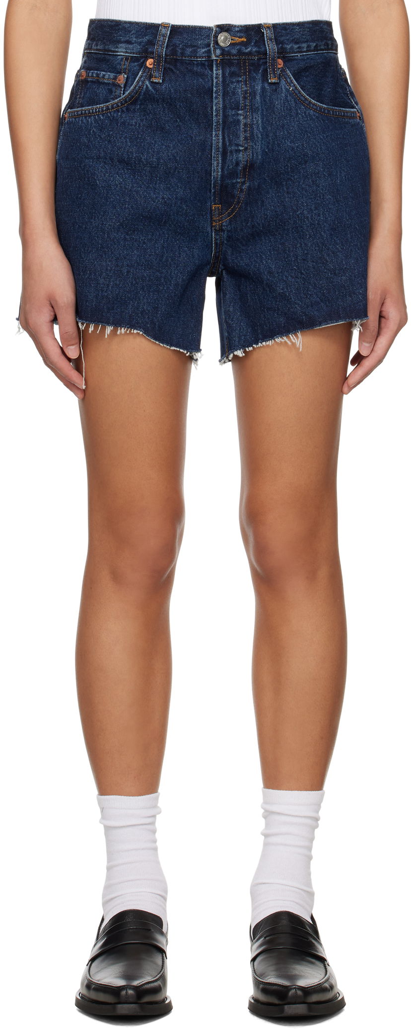 Shorts RE/DONE Re/Done 90s Low Slung Denim Shorts Blå | 141-04W9LOSLG