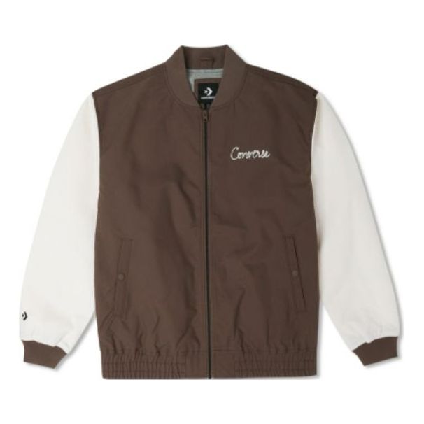 Bomberjakke Converse Chain Stitch Woven Jacket Brun | 10025514-A01