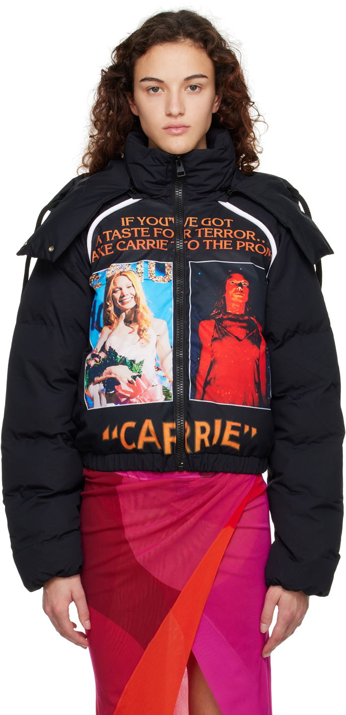 Puffer jakke JW Anderson Black Poster Puffer Jacket Sort | JK0202-PG0994
